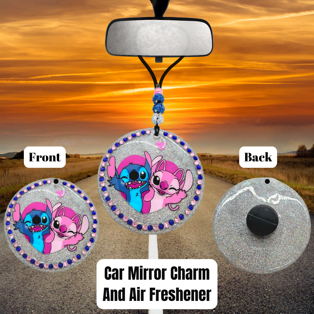 💙✨ Stitchin’ Sweet Rides Car Mirror Charm & Air Freshener