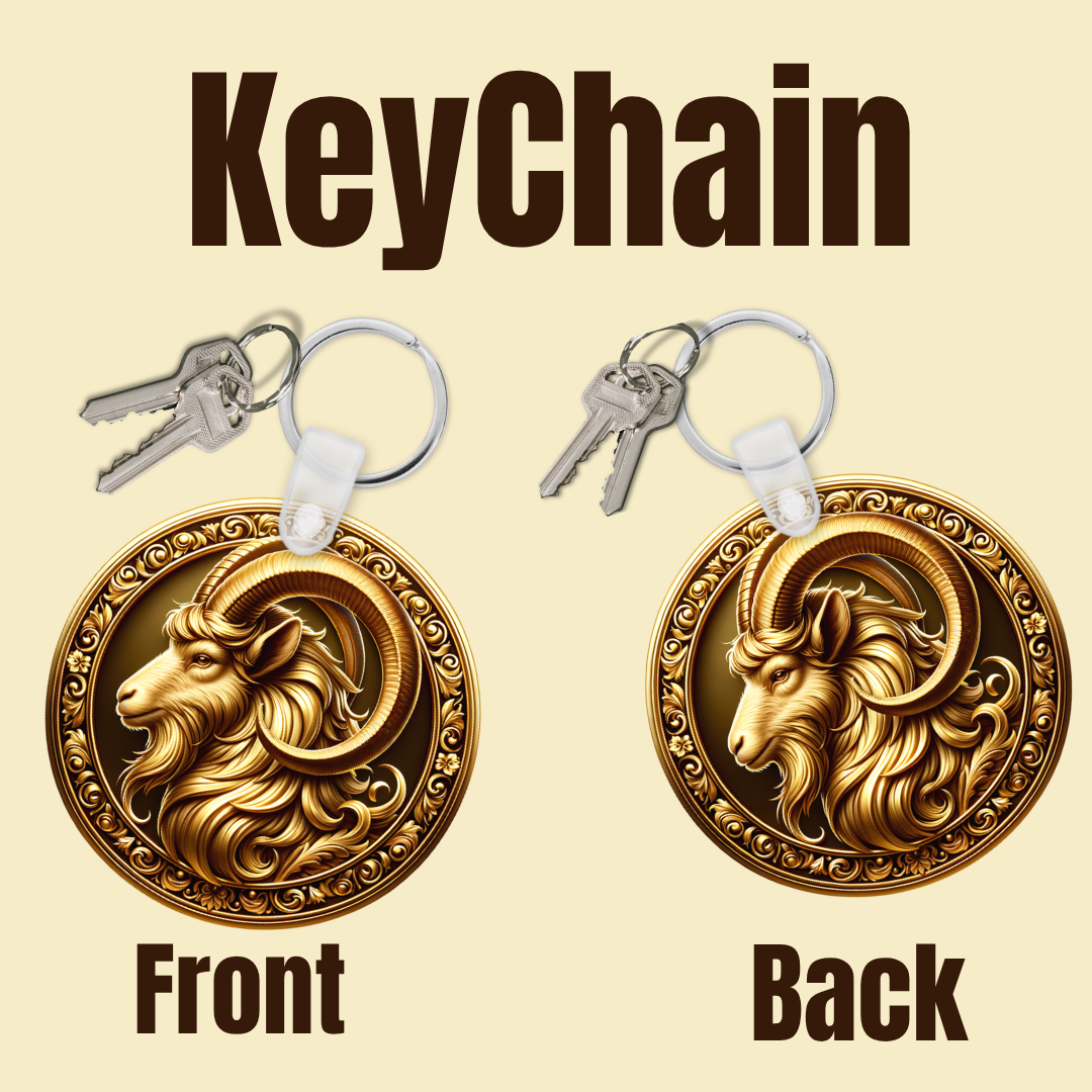 Golden Zodiac Emblem Keychain Collection
