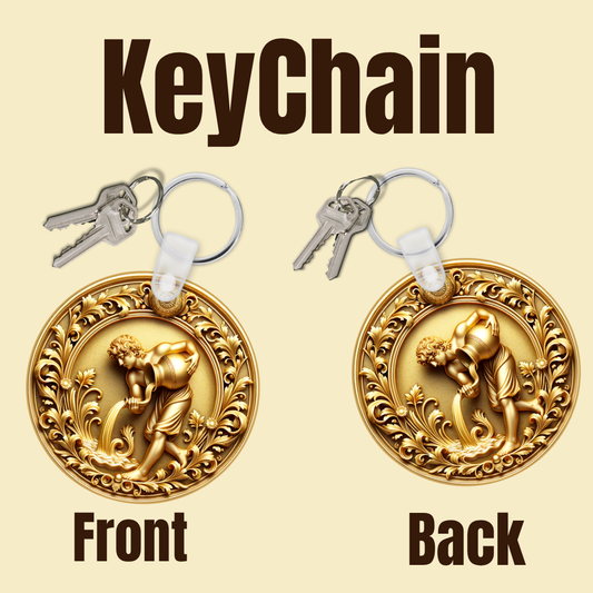 Golden Zodiac Emblem Keychain Collection