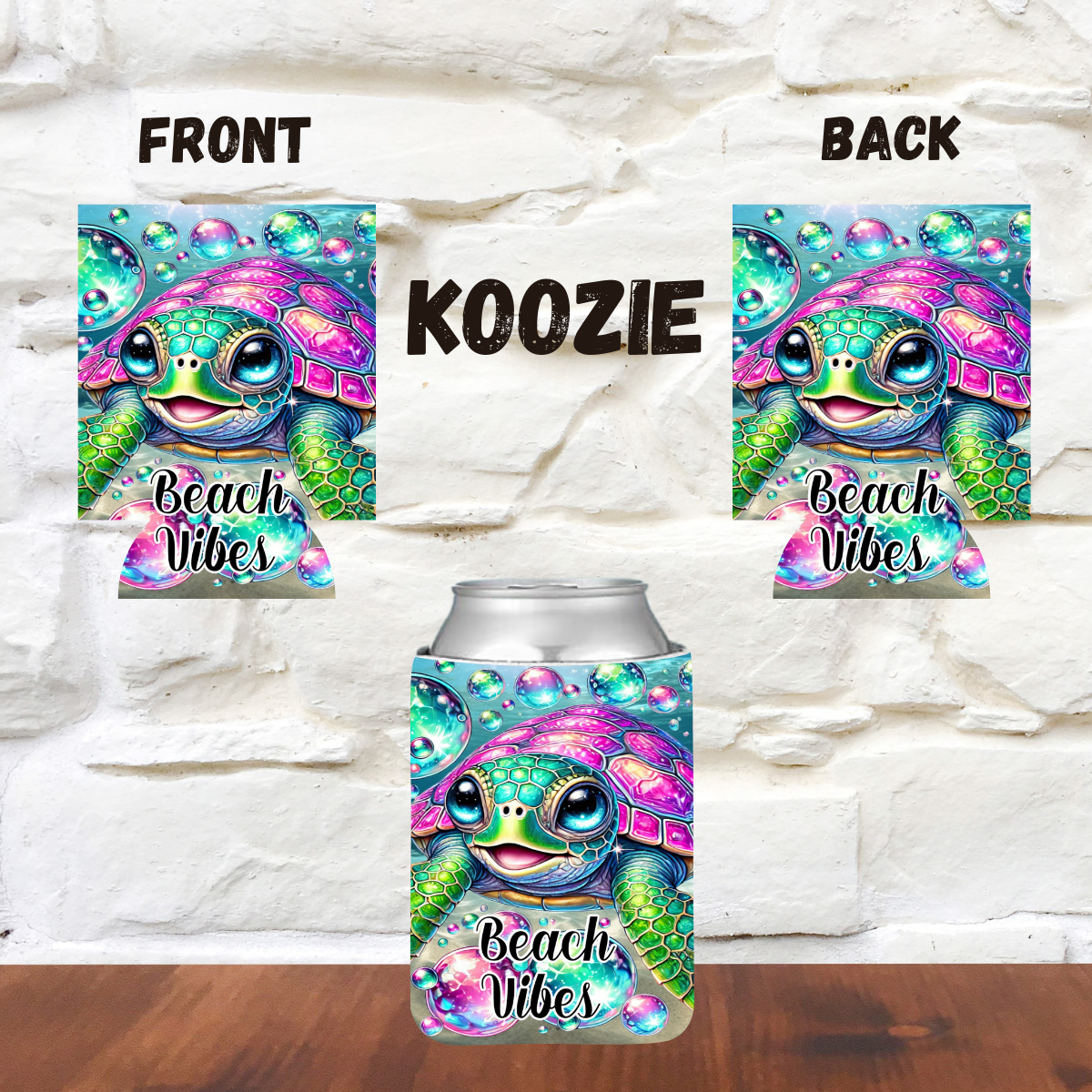 Beach Vibes Turtle Koozie