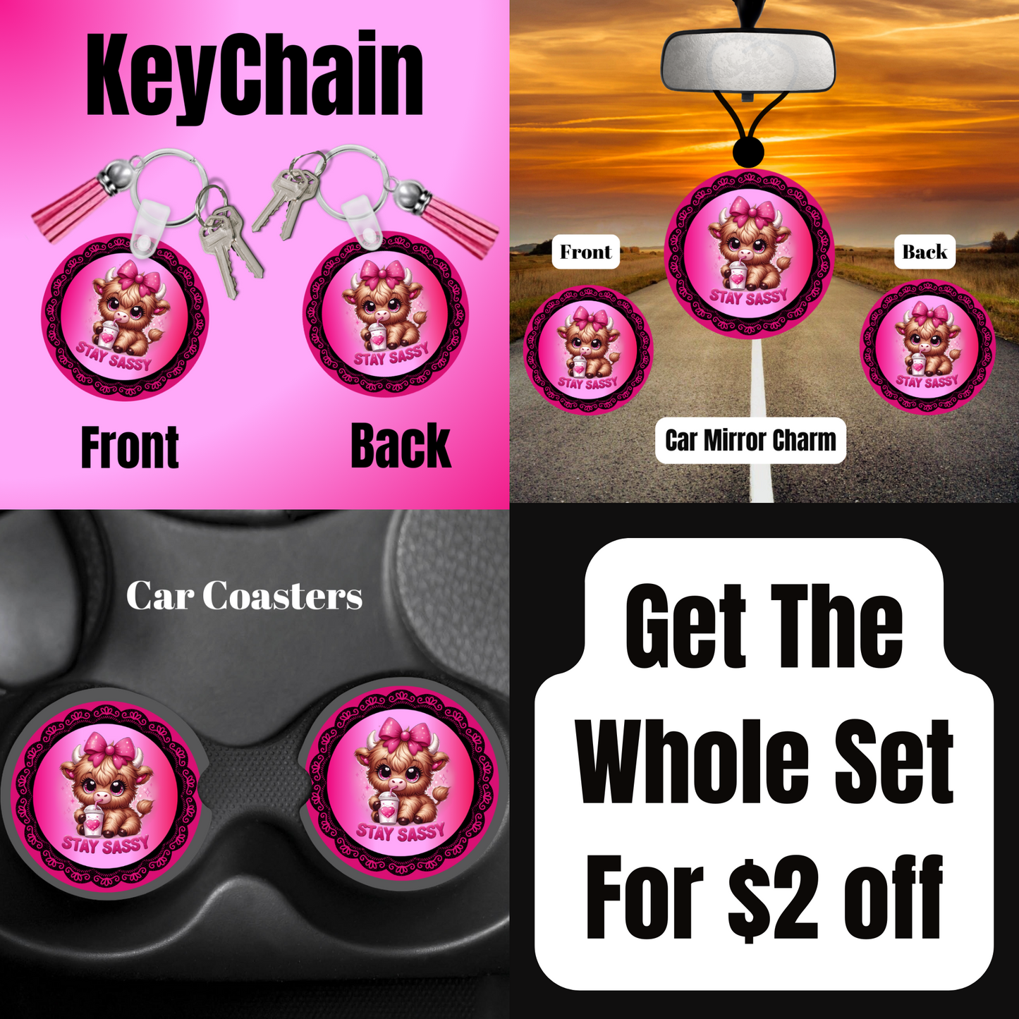 Highland Sass Complete Car Accessory Set