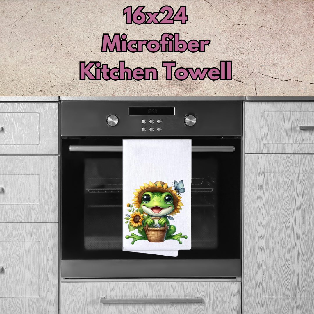 Froggy Whimsy Kitchen Towels – 16x24 Microfiber Collection