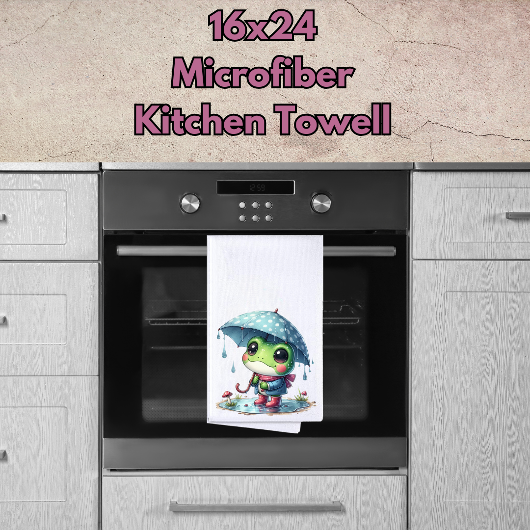 Froggy Whimsy Kitchen Towels – 16x24 Microfiber Collection
