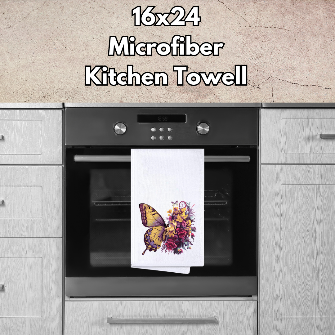 Butterfly Bloom Microfiber Kitchen Towels – 16x24