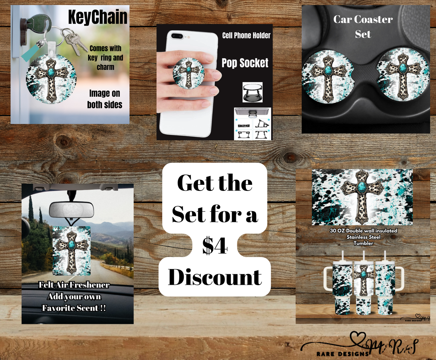 Turquoise Cross Cowhide Splash Gift Set (Save $4)