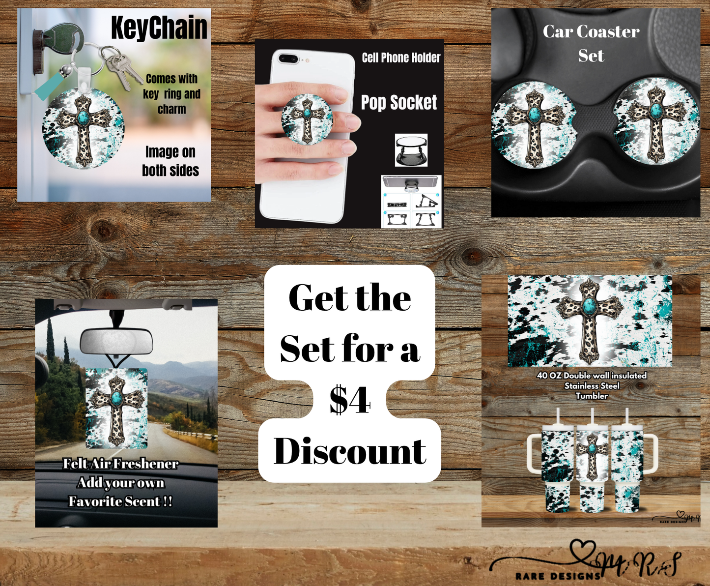 Turquoise Cross Cowhide Splash Gift Set (Save $4)