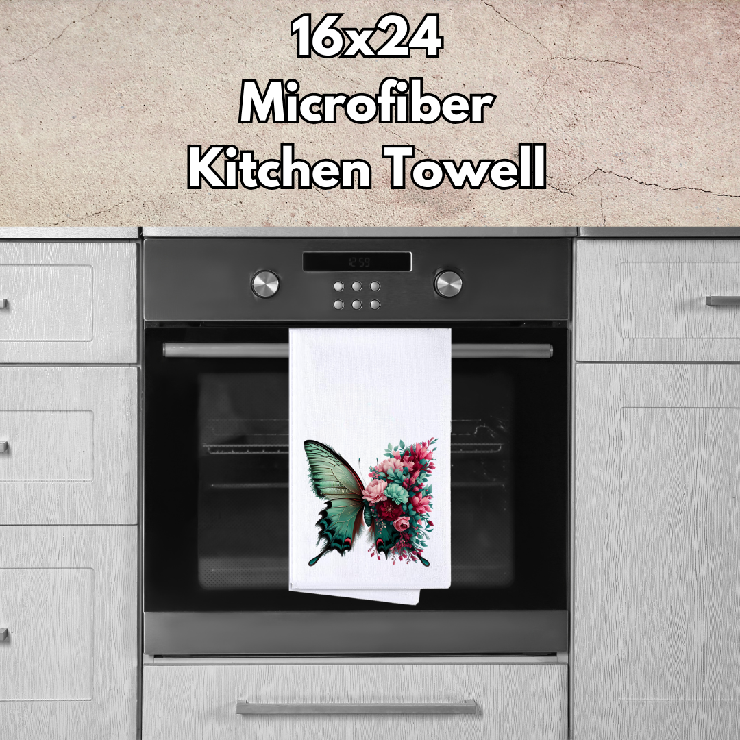 Butterfly Bloom Microfiber Kitchen Towels – 16x24