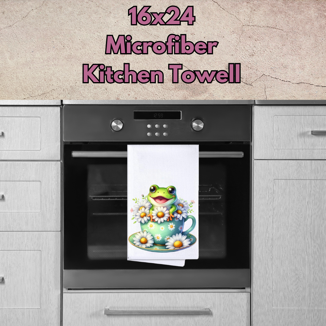 Froggy Whimsy Kitchen Towels – 16x24 Microfiber Collection