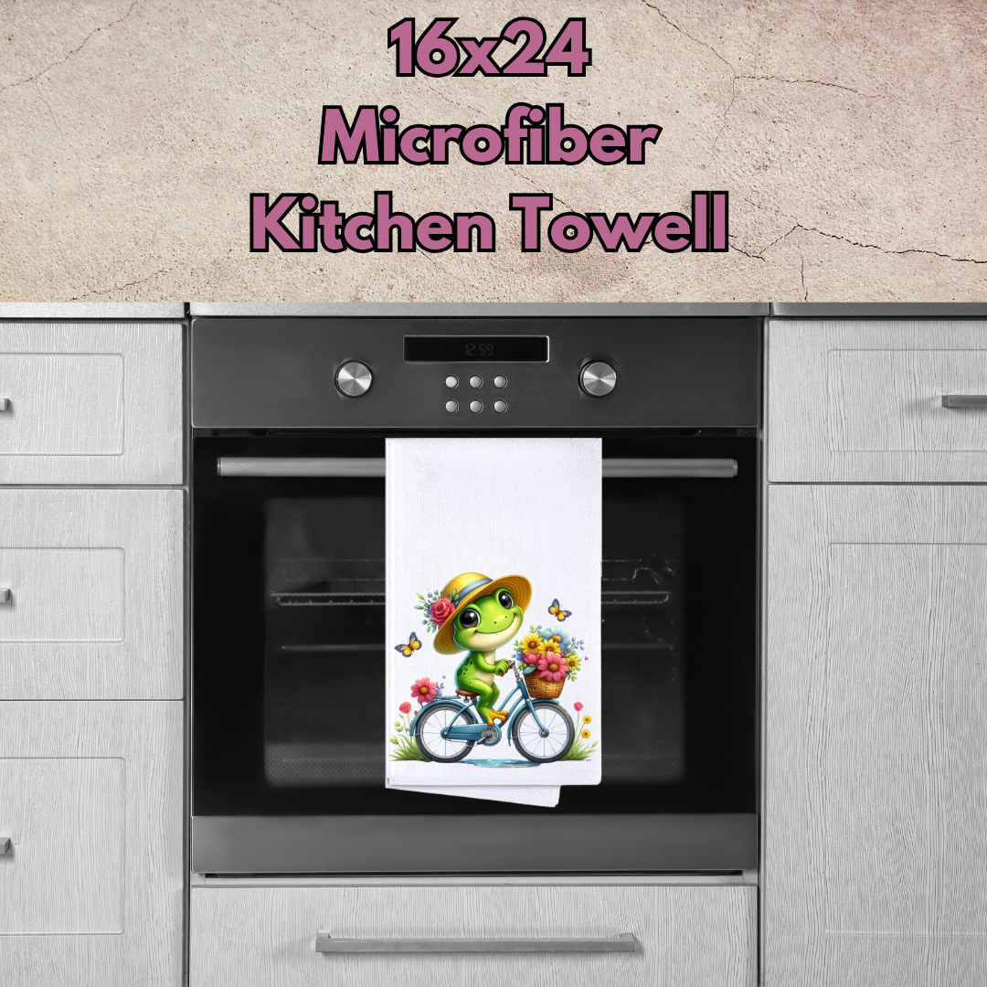 Froggy Whimsy Kitchen Towels – 16x24 Microfiber Collection