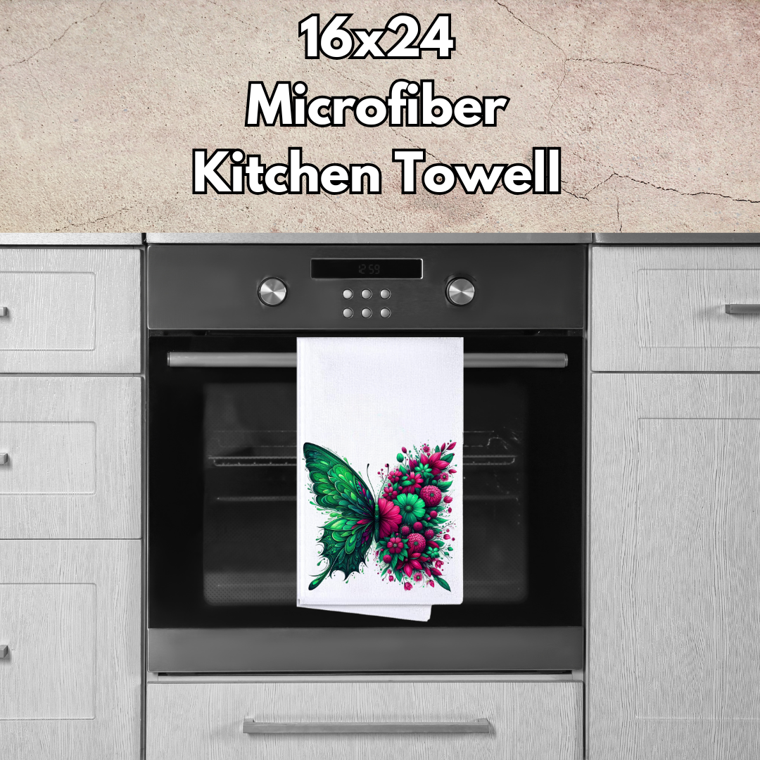 Butterfly Bloom Microfiber Kitchen Towels – 16x24