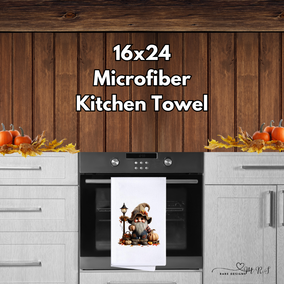 Autumn Gnome & Scarecrow Microfiber Kitchen Towels