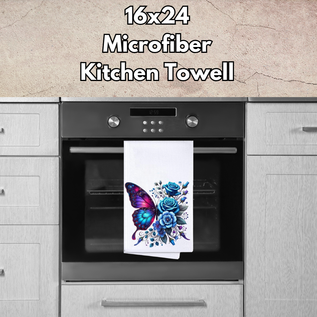 Butterfly Bloom Microfiber Kitchen Towels – 16x24