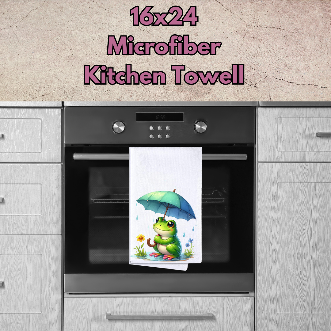 Froggy Whimsy Kitchen Towels – 16x24 Microfiber Collection