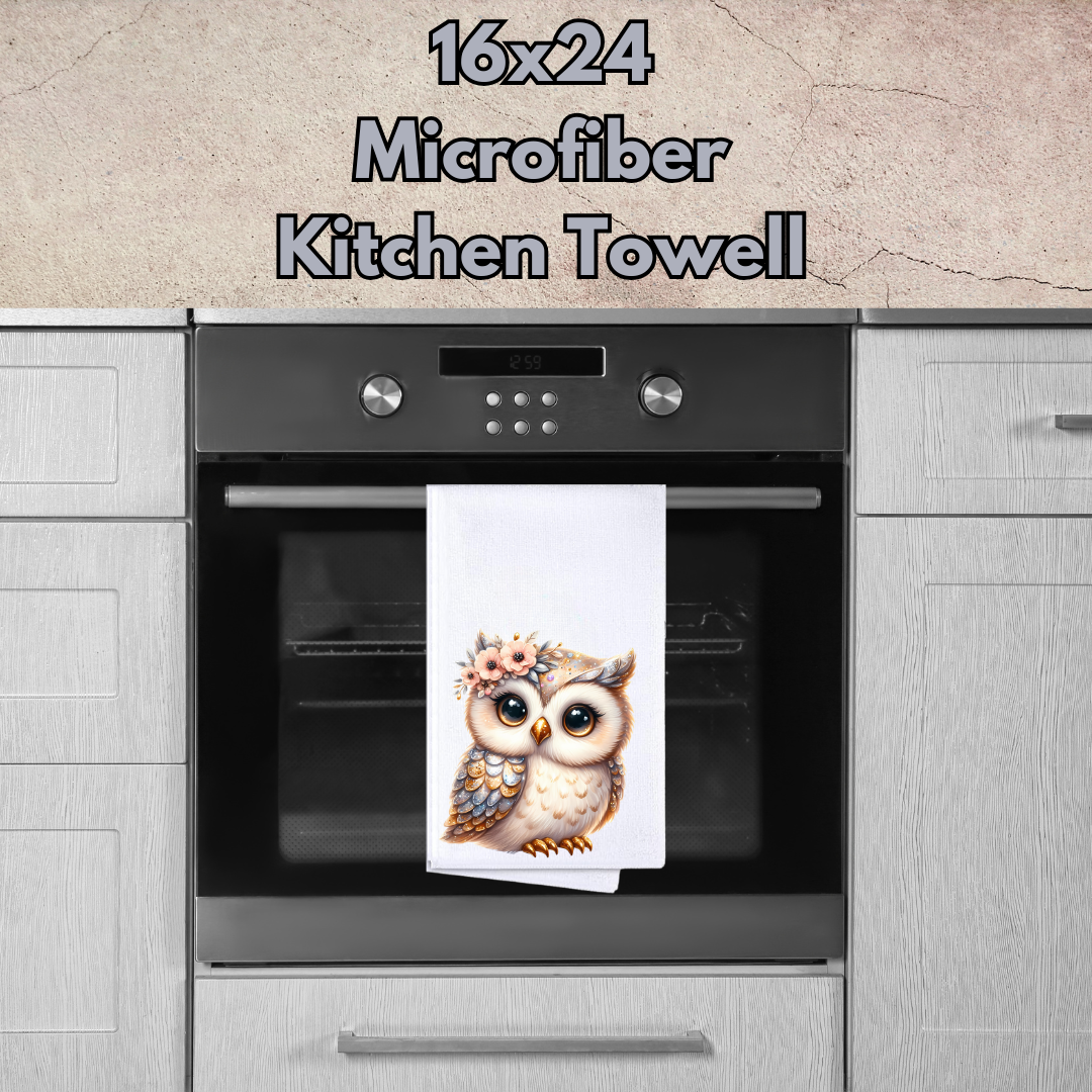Enchanted Owl Microfiber Kitchen Towel