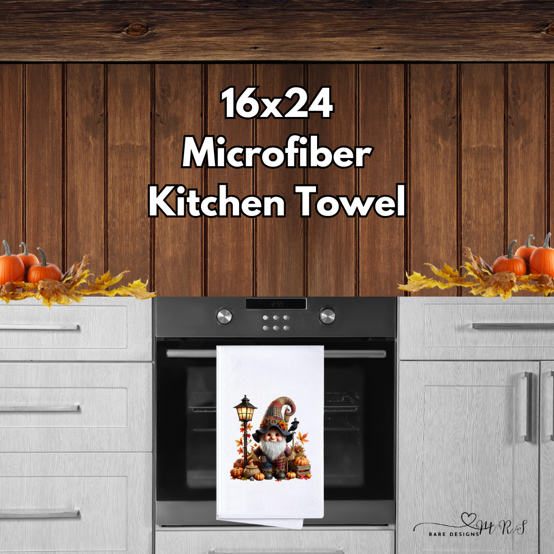 Autumn Gnome & Scarecrow Microfiber Kitchen Towels