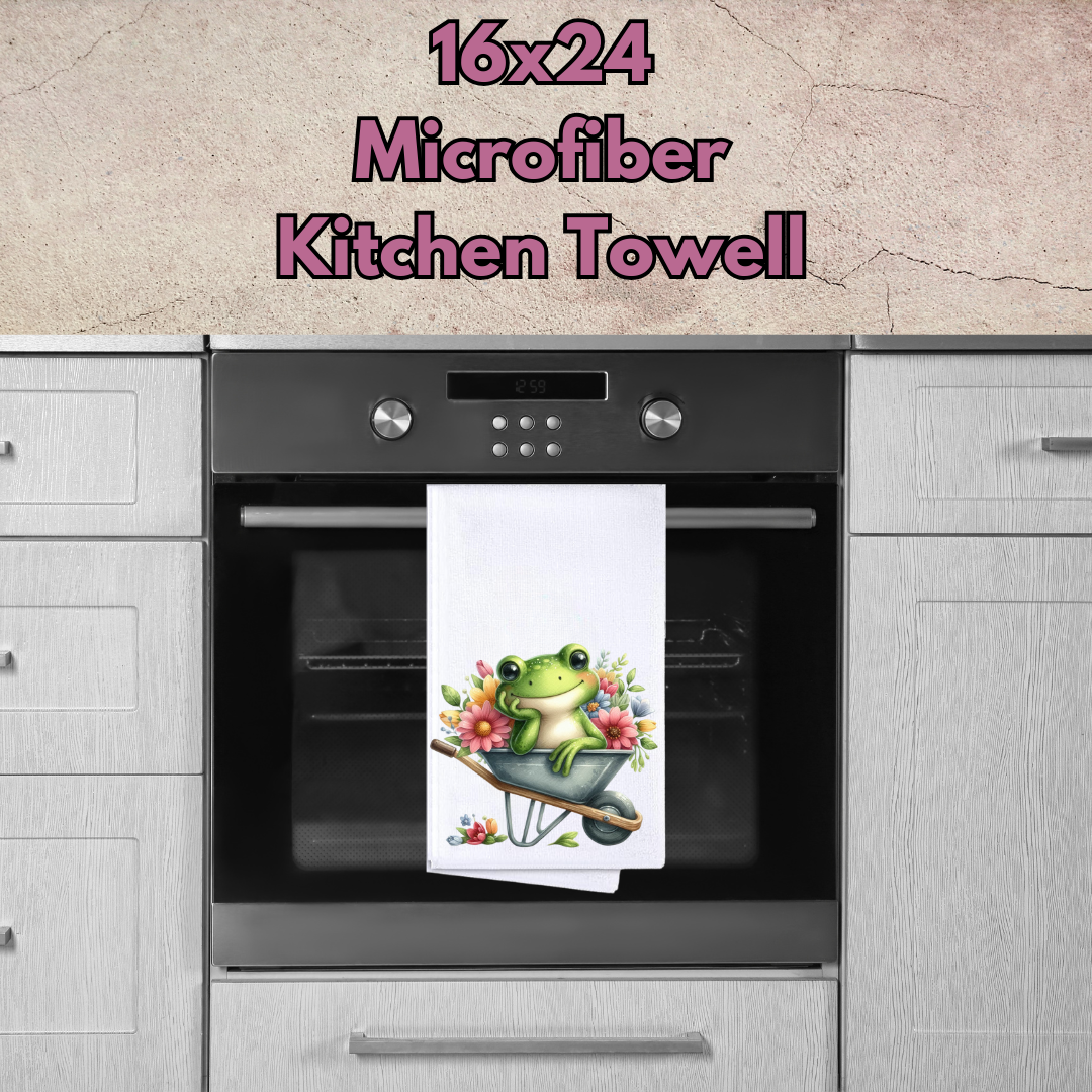 Froggy Whimsy Kitchen Towels – 16x24 Microfiber Collection