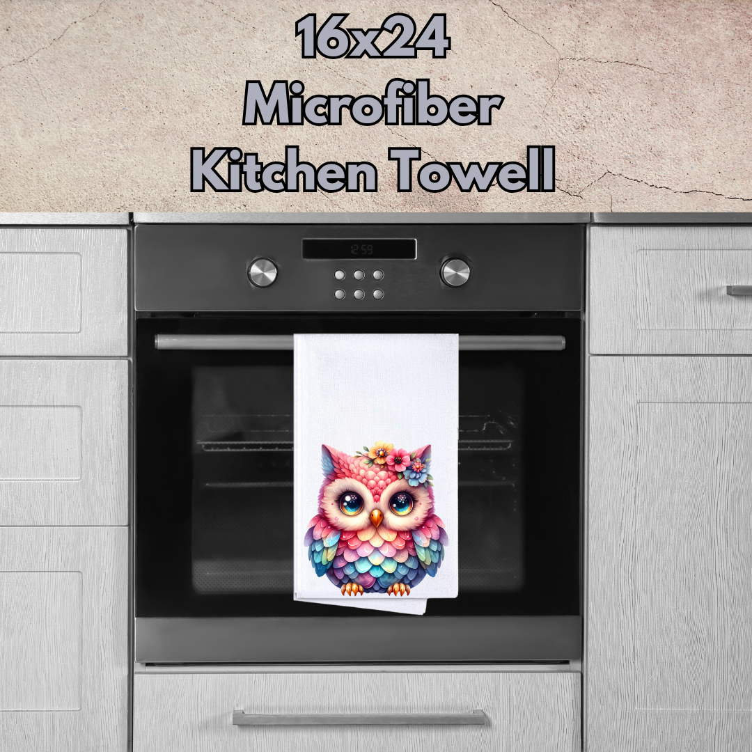 Enchanted Owl Microfiber Kitchen Towel