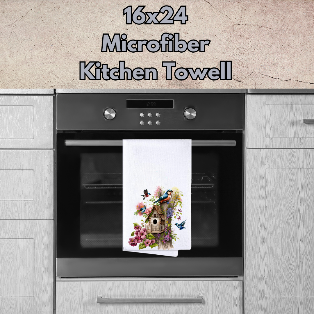 Birdhouse Haven Microfiber Kitchen Towel