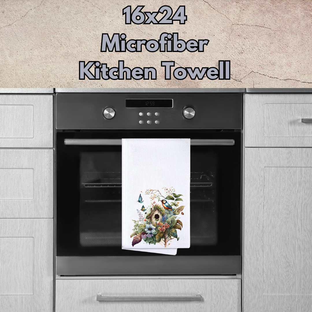 Birdhouse Haven Microfiber Kitchen Towel