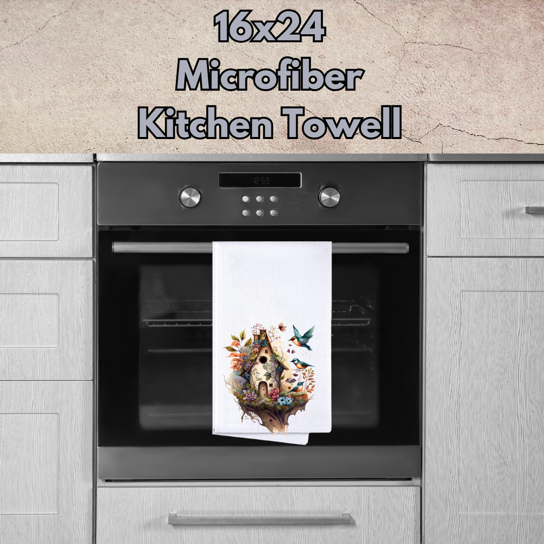 Birdhouse Haven Microfiber Kitchen Towel