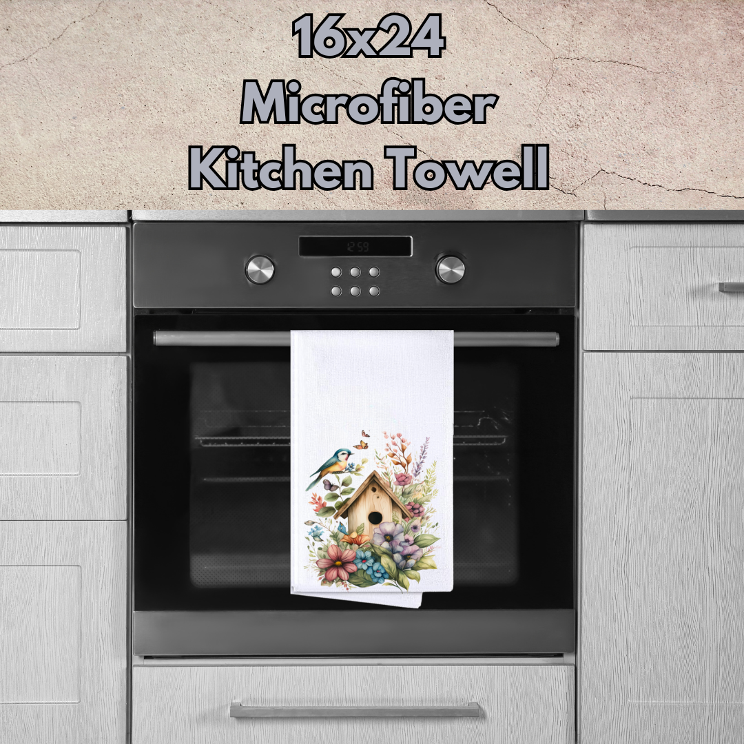 Birdhouse Haven Microfiber Kitchen Towel