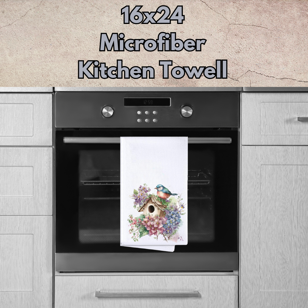 Birdhouse Haven Microfiber Kitchen Towel