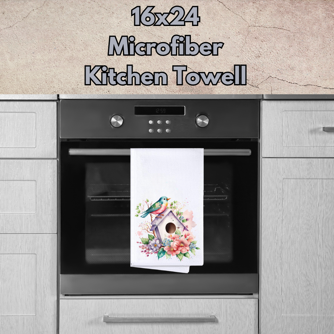 Birdhouse Haven Microfiber Kitchen Towel