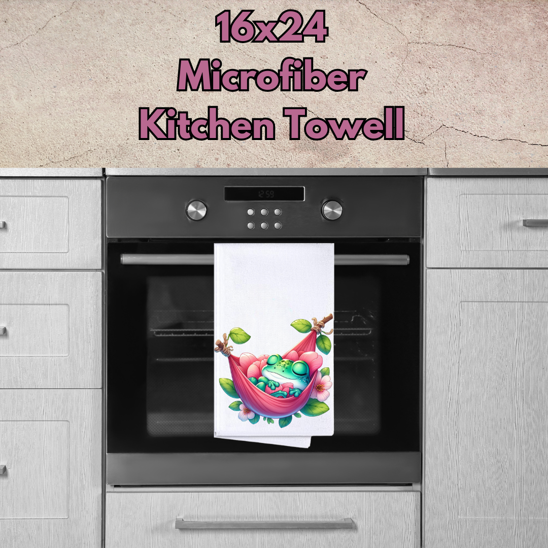 Froggy Whimsy Kitchen Towels – 16x24 Microfiber Collection