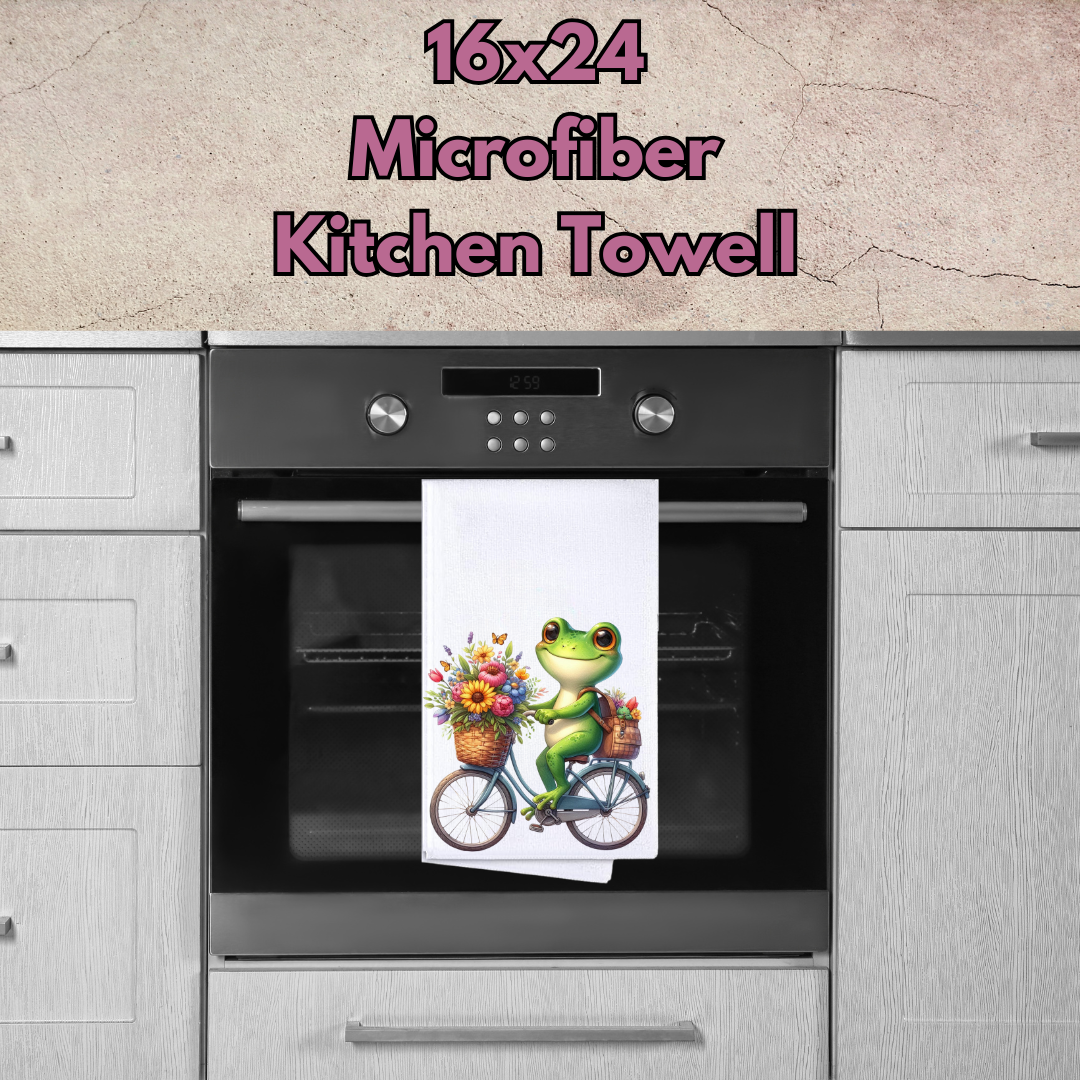 Froggy Whimsy Kitchen Towels – 16x24 Microfiber Collection