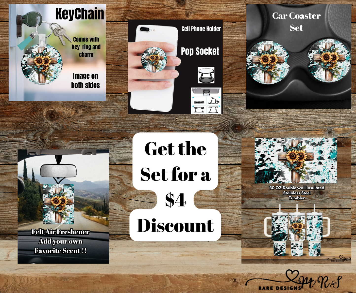 Turquoise Cross Cowhide Splash Gift Set (Save $4)