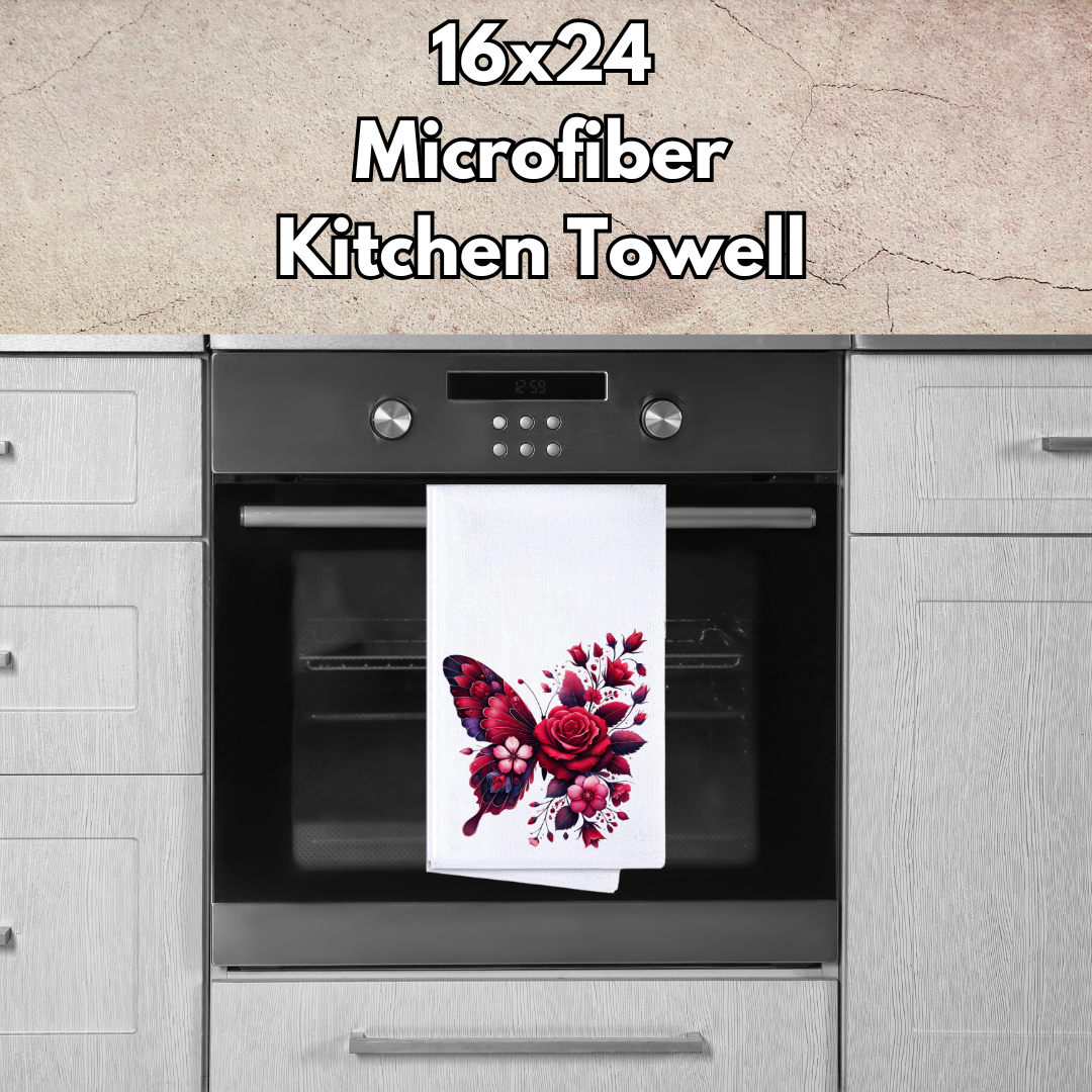 Butterfly Bloom Microfiber Kitchen Towels – 16x24