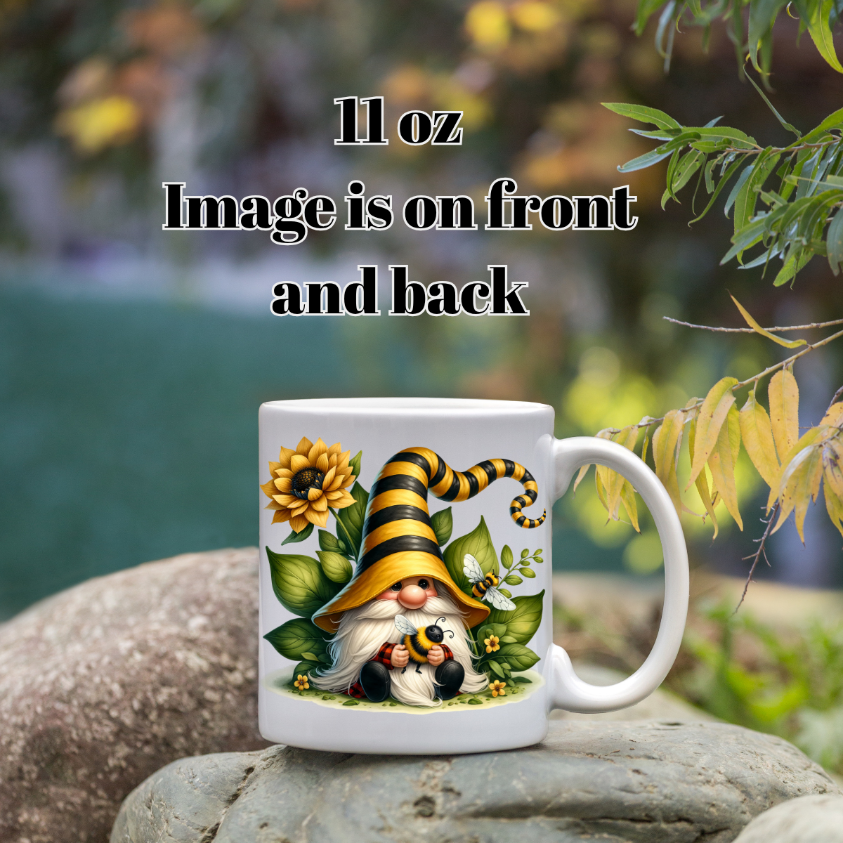 Bee Gnome Mug Collection – 11 oz Double-Sided Designs
