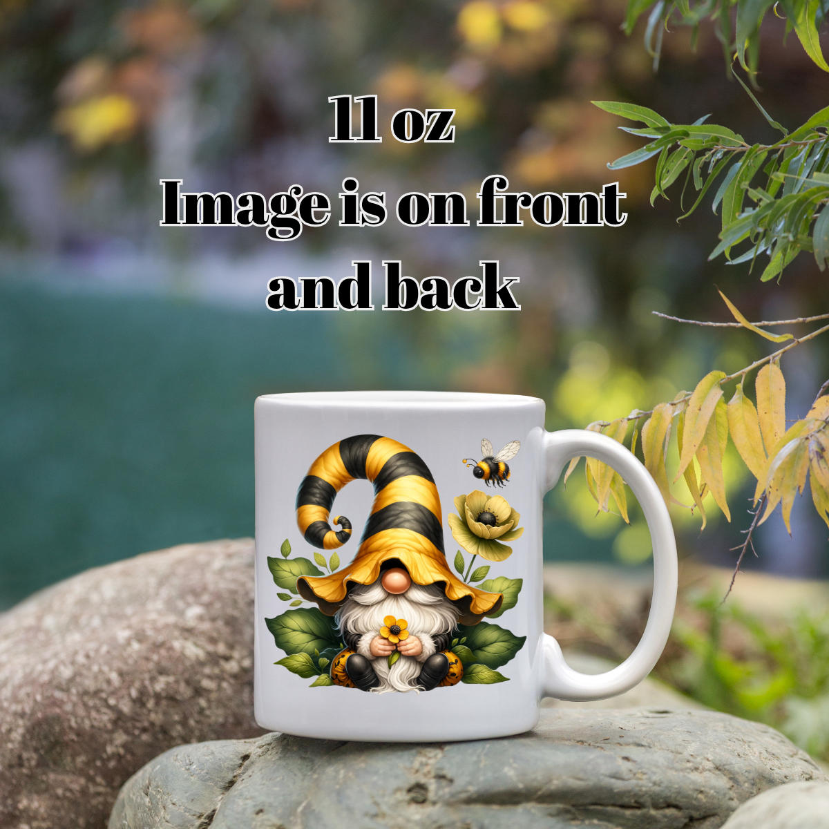 Bee Gnome Mug Collection – 11 oz Double-Sided Designs