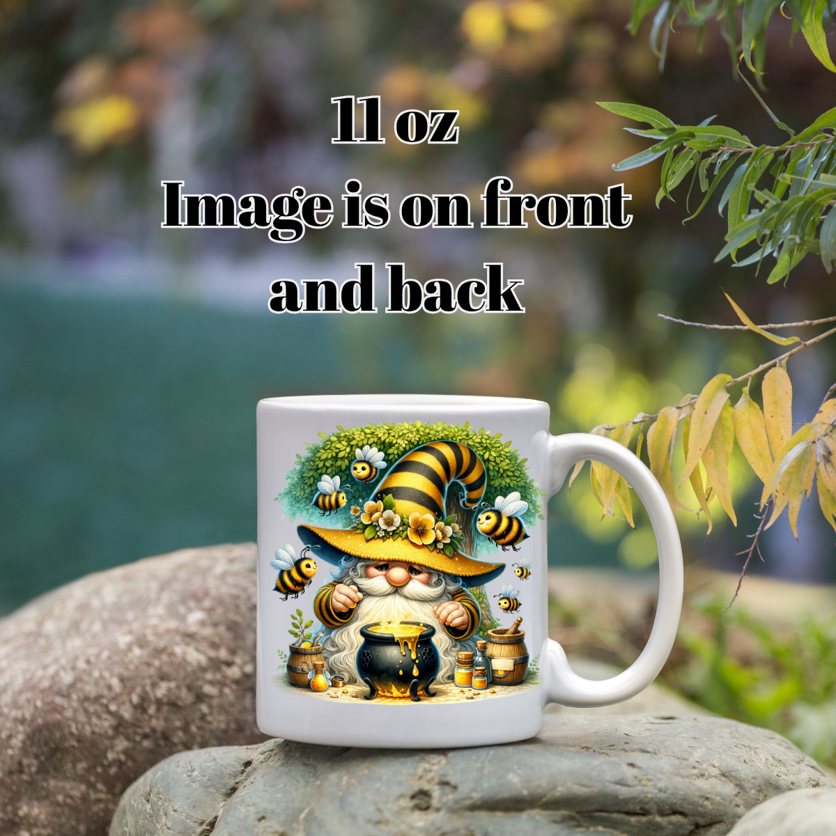 Bee Gnome Mug Collection – 11 oz Double-Sided Designs