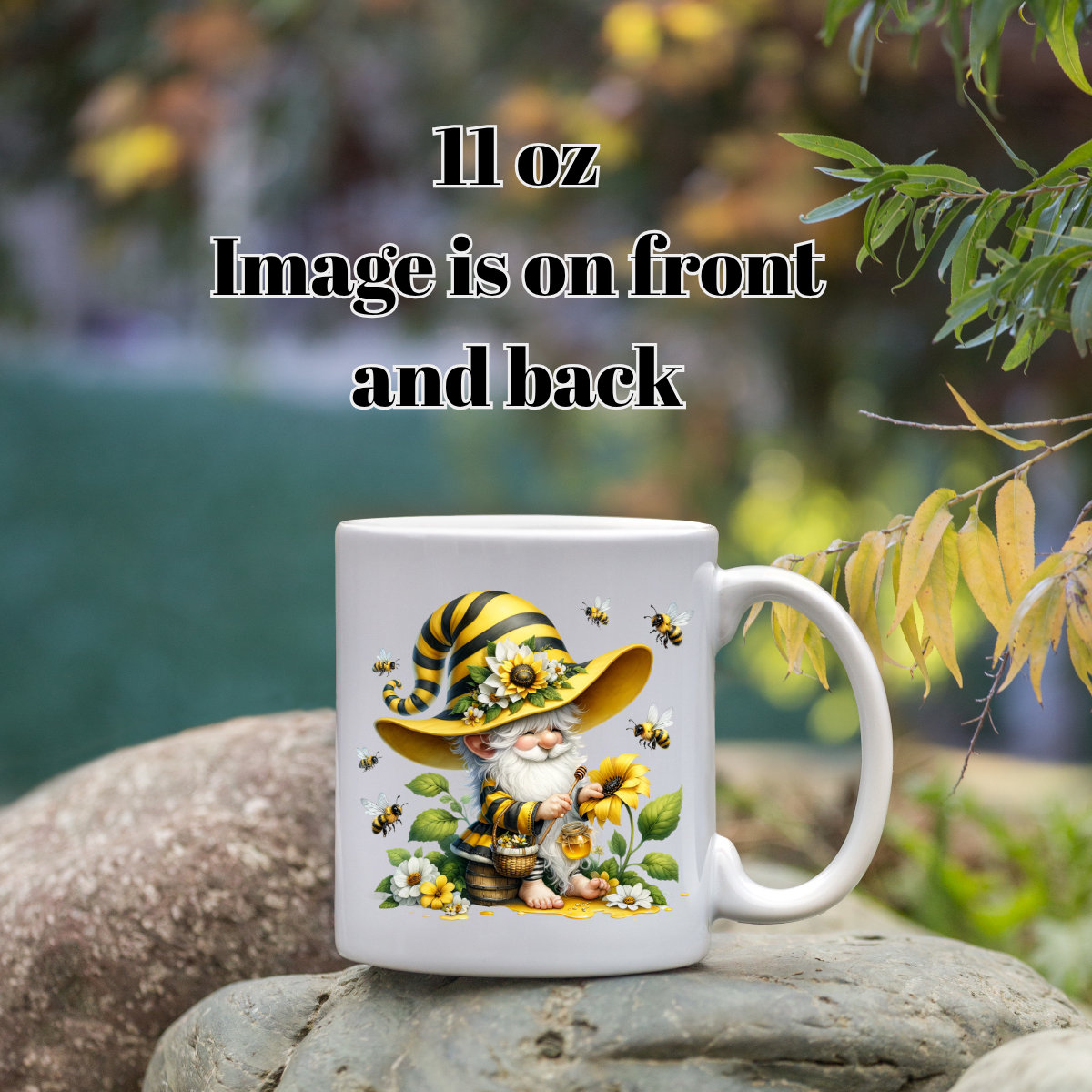 Bee Gnome Mug Collection – 11 oz Double-Sided Designs