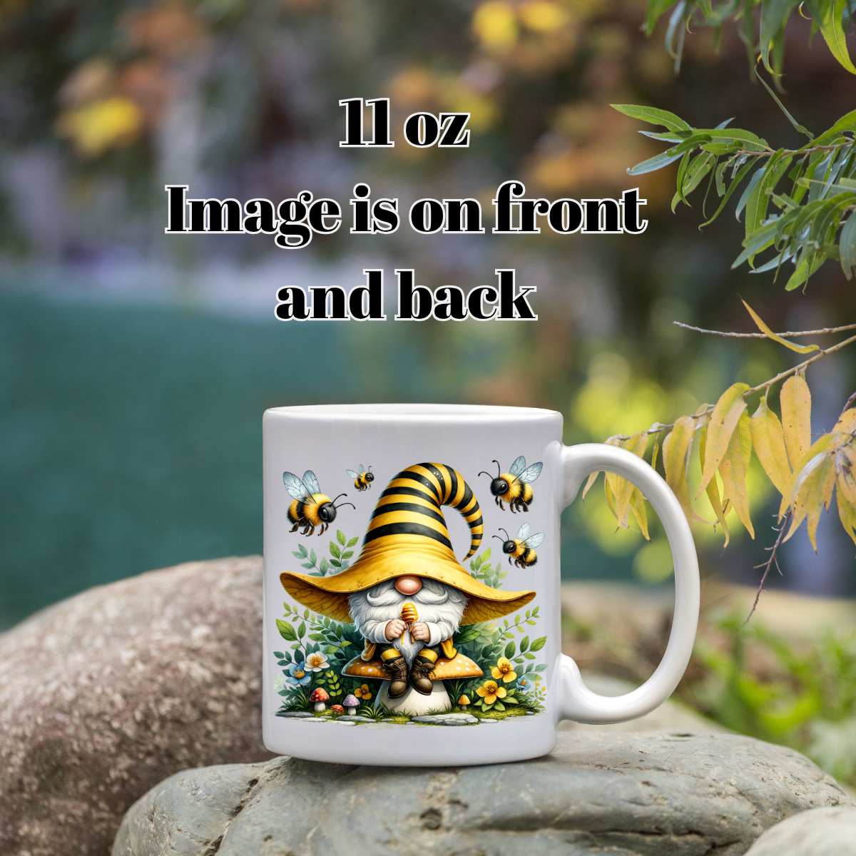 Bee Gnome Mug Collection – 11 oz Double-Sided Designs