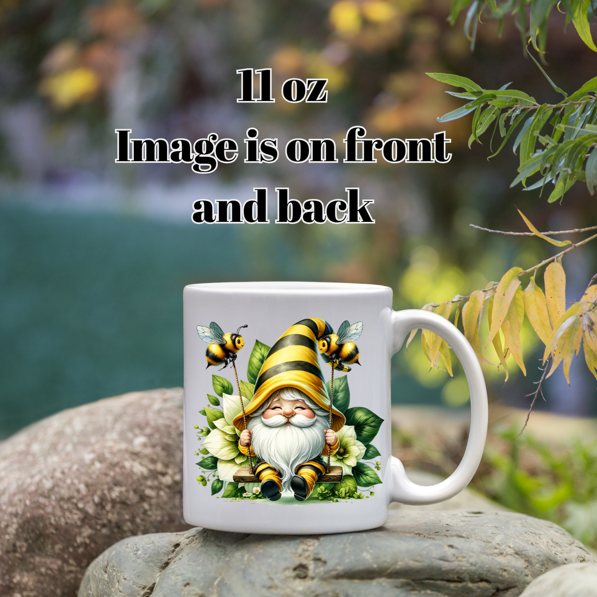 Bee Gnome Mug Collection – 11 oz Double-Sided Designs