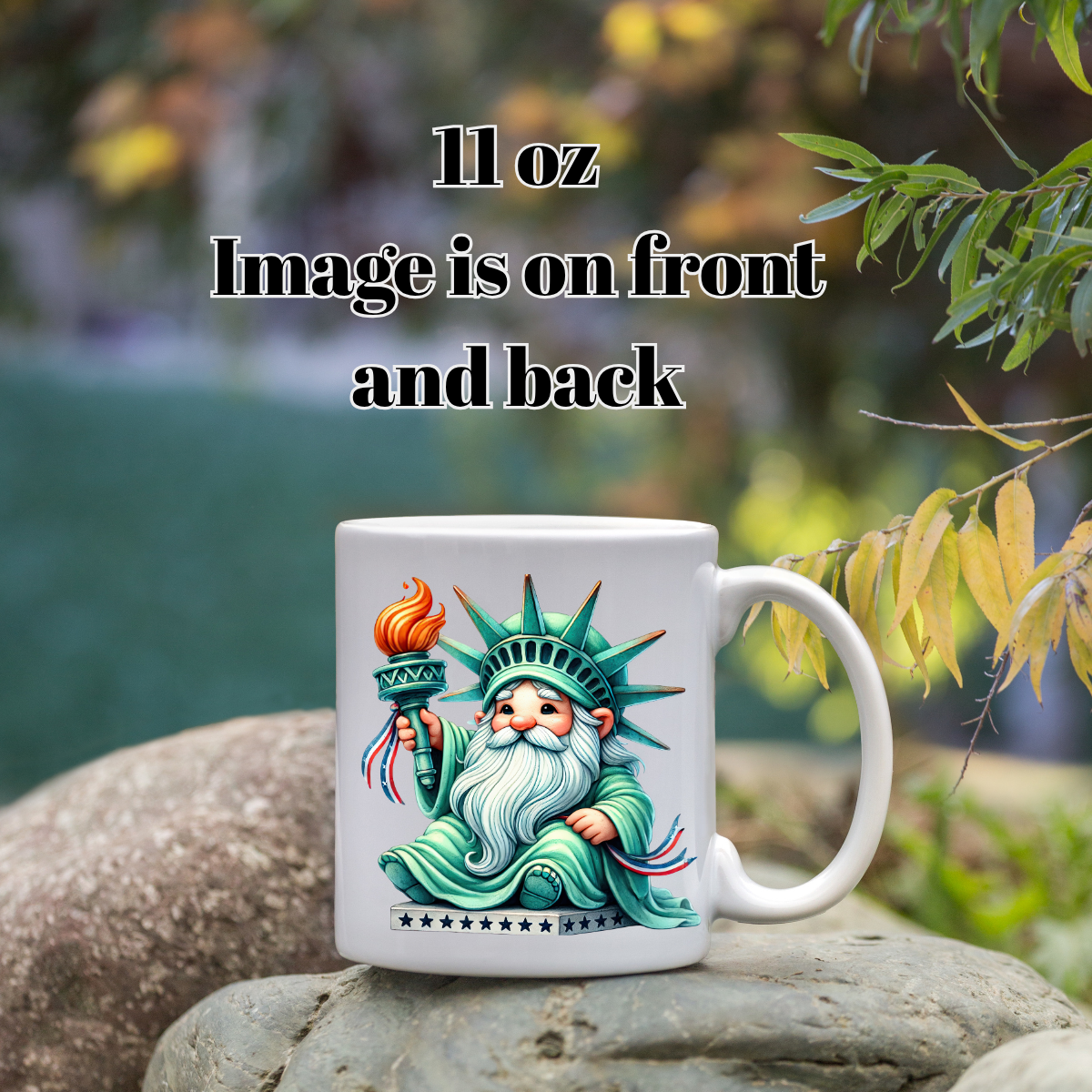 Statue of Liberty Gnome Fireworks Mug Collection — 11 oz