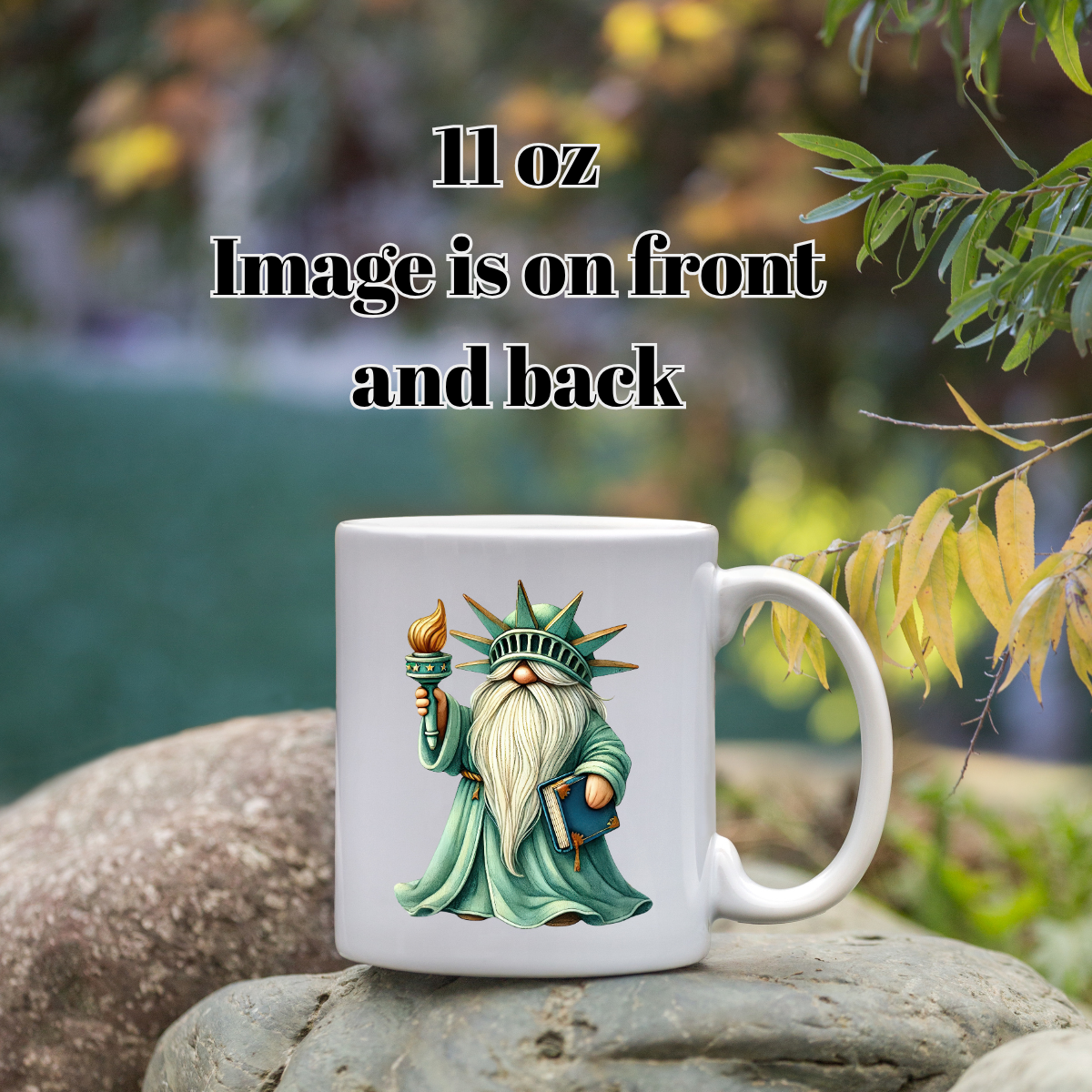Statue of Liberty Gnome Fireworks Mug Collection — 11 oz