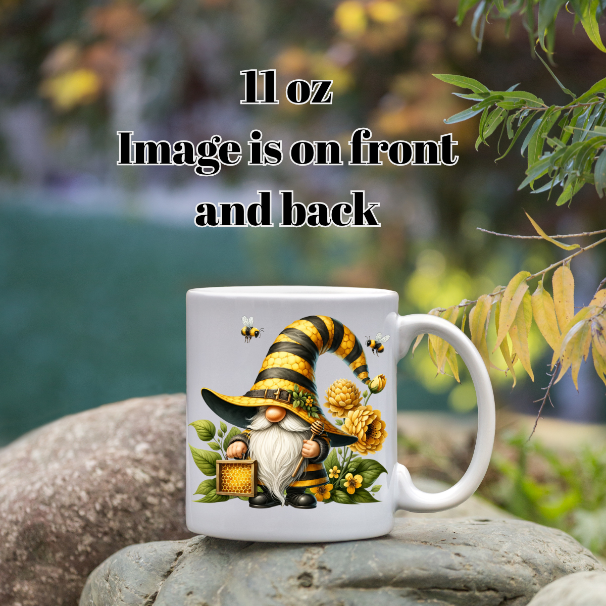 Bee Gnome Mug Collection – 11 oz Double-Sided Designs