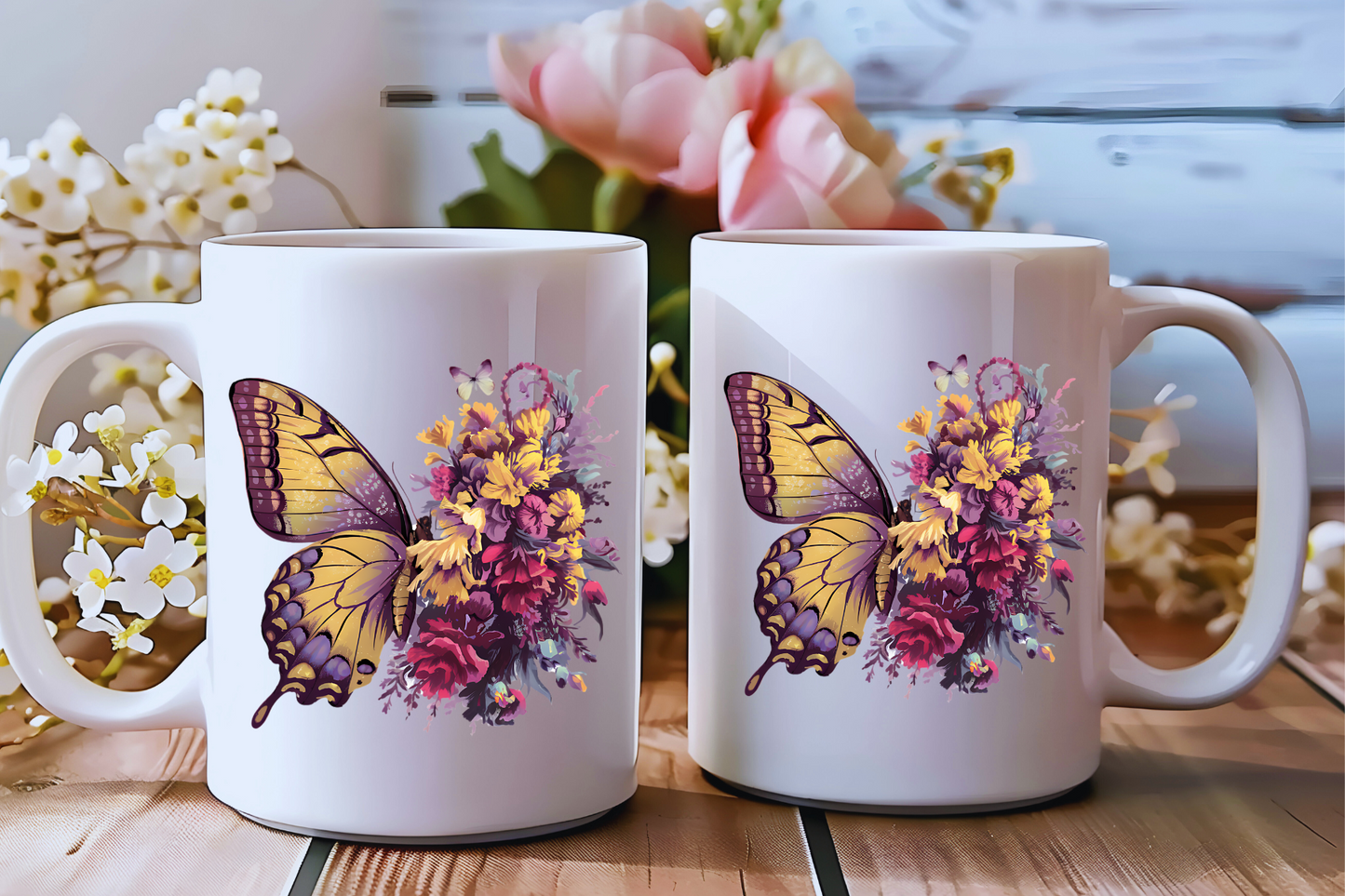 Butterfly Blooms Ceramic Mug Collection