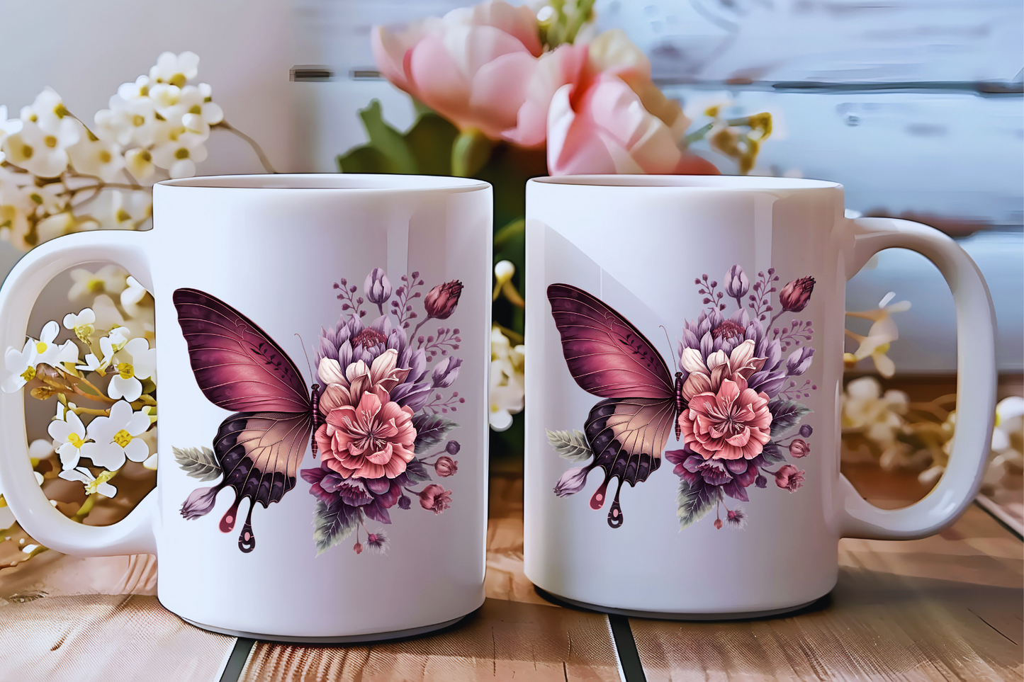 Butterfly Blooms Ceramic Mug Collection