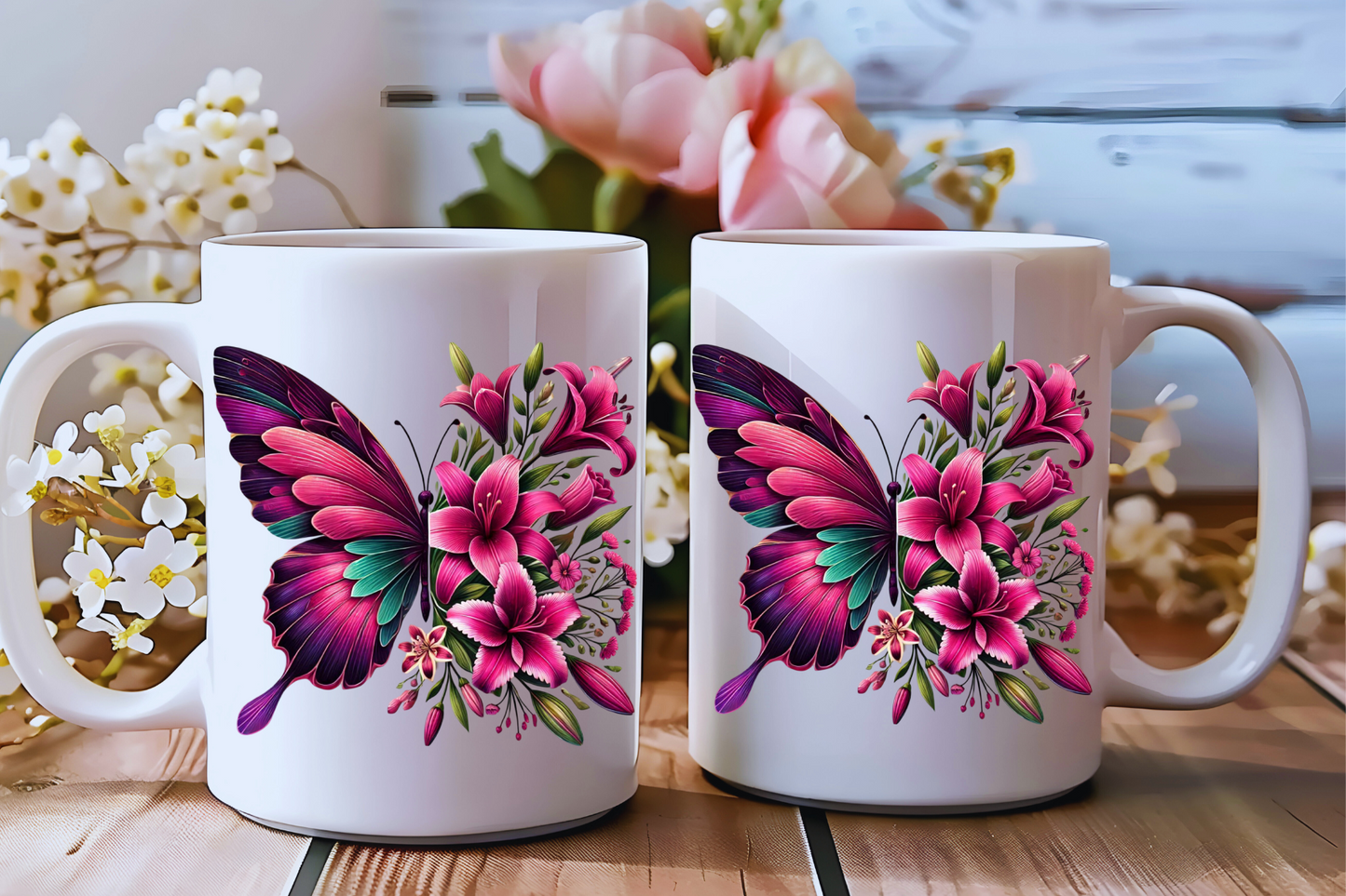 Butterfly Blooms Ceramic Mug Collection