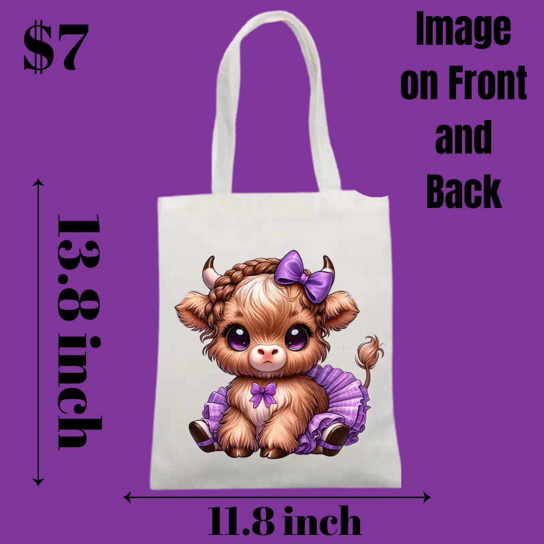 Adorable Cow-Themed Tote Bags