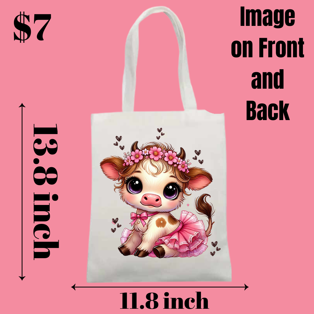 Adorable Cow-Themed Tote Bags