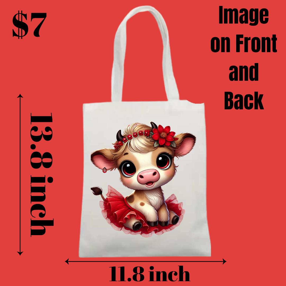 Adorable Cow-Themed Tote Bags