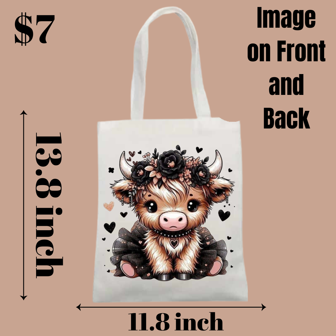 Adorable Cow-Themed Tote Bags