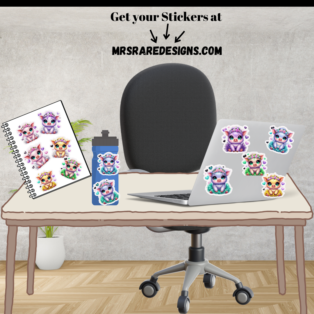 Whimsy Piglets Sticker Sheet
