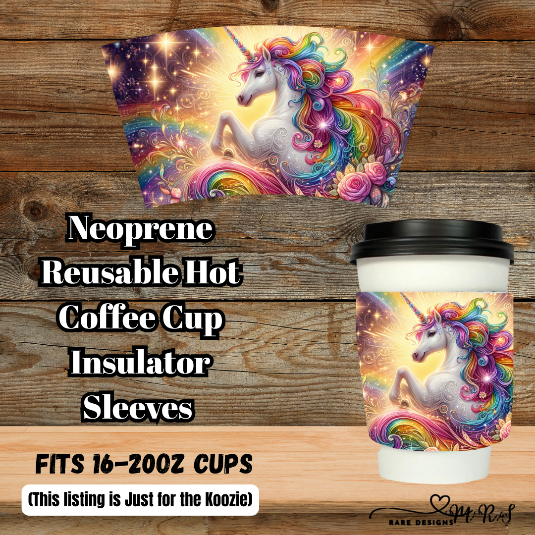 Starlight Unicorn Neoprene Coffee Cup Sleeve — Fits 16–20oz (Sleeve Only)