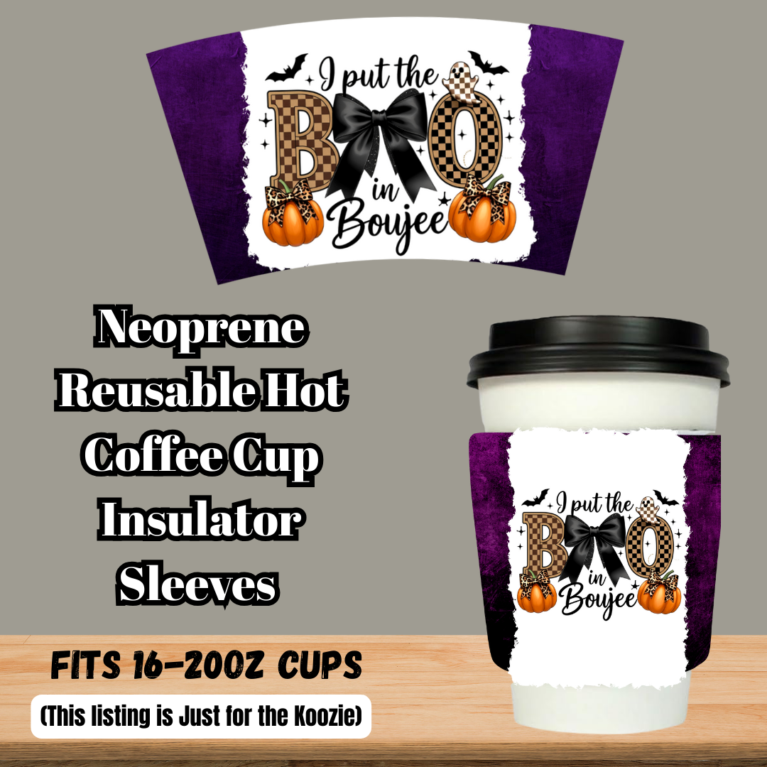 Boujee BOO Neoprene Reusable Coffee Cup Sleeves